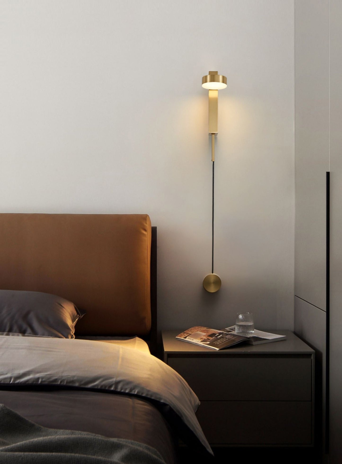 Emelie - Gold Wall Lamp with Dimmer Switch