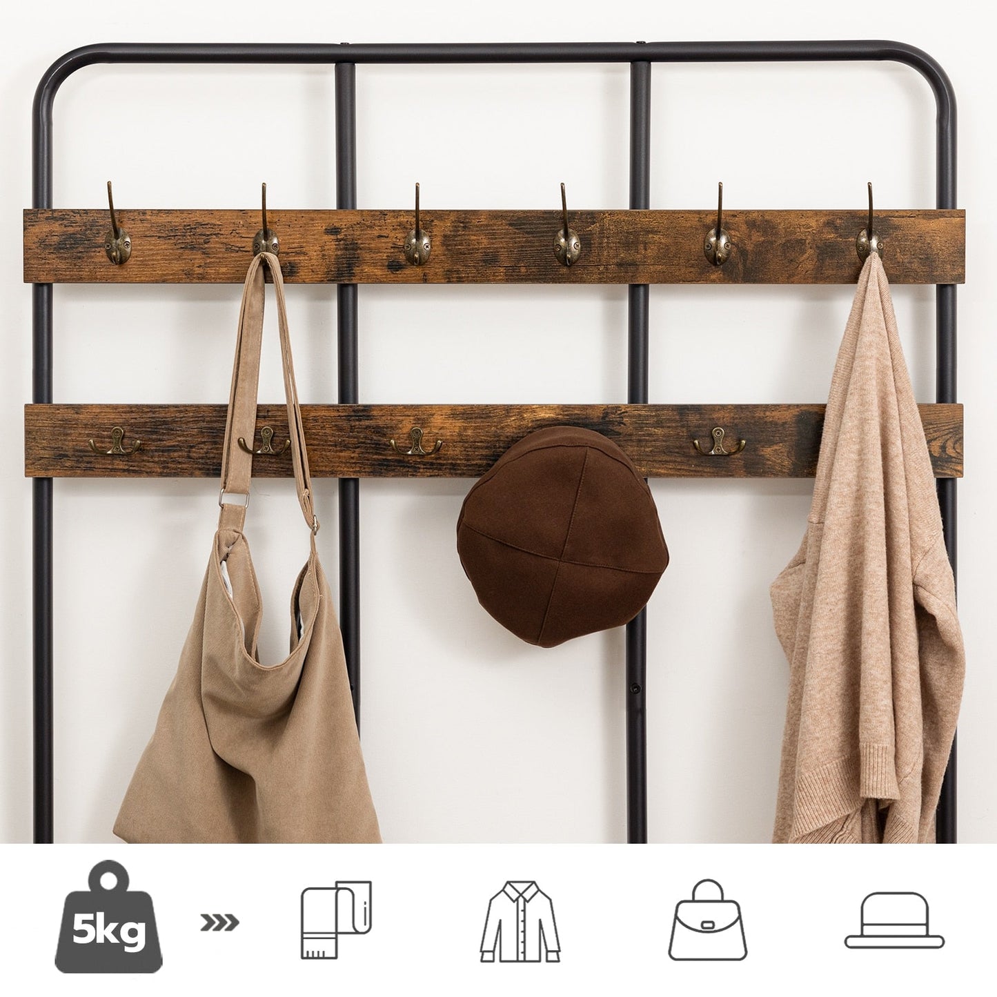 Torgny - Wall Mounted Coat Rack Shoe Rack for Entryway