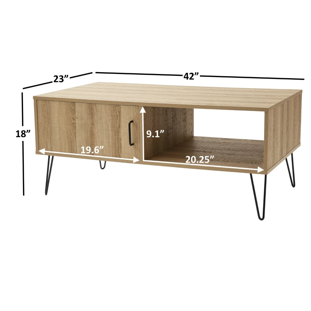 Fridleif - Modern Wood Coffee Table with Storage Square Coffee table with Storage