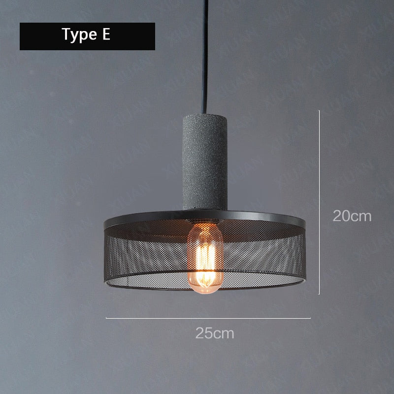 Aslak Loft Cement Pendant Lamp  BO-HA E No Bulb