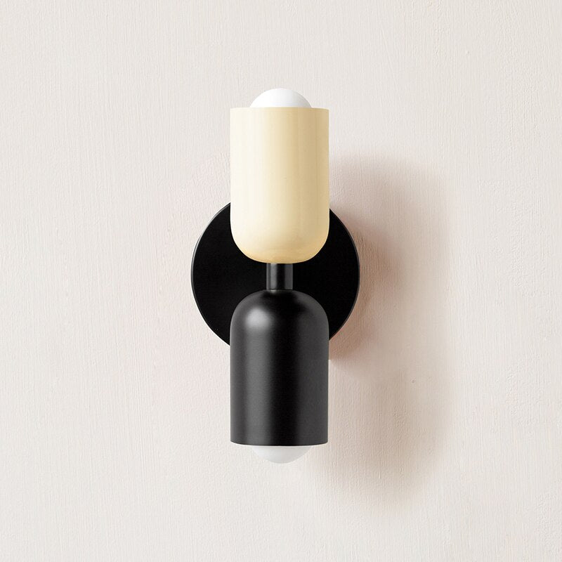 Afli - Colorful Modern Wall Sconce BO-HA Black Cream + Black Hardwired