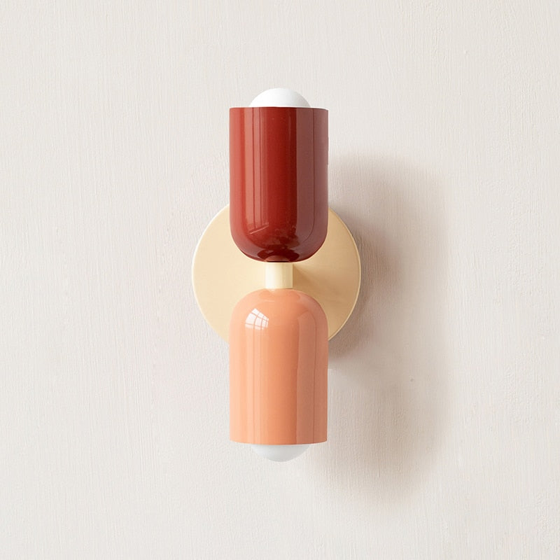 Afli - Colorful Modern Wall Sconce BO-HA Cream Pink + Red Hardwired