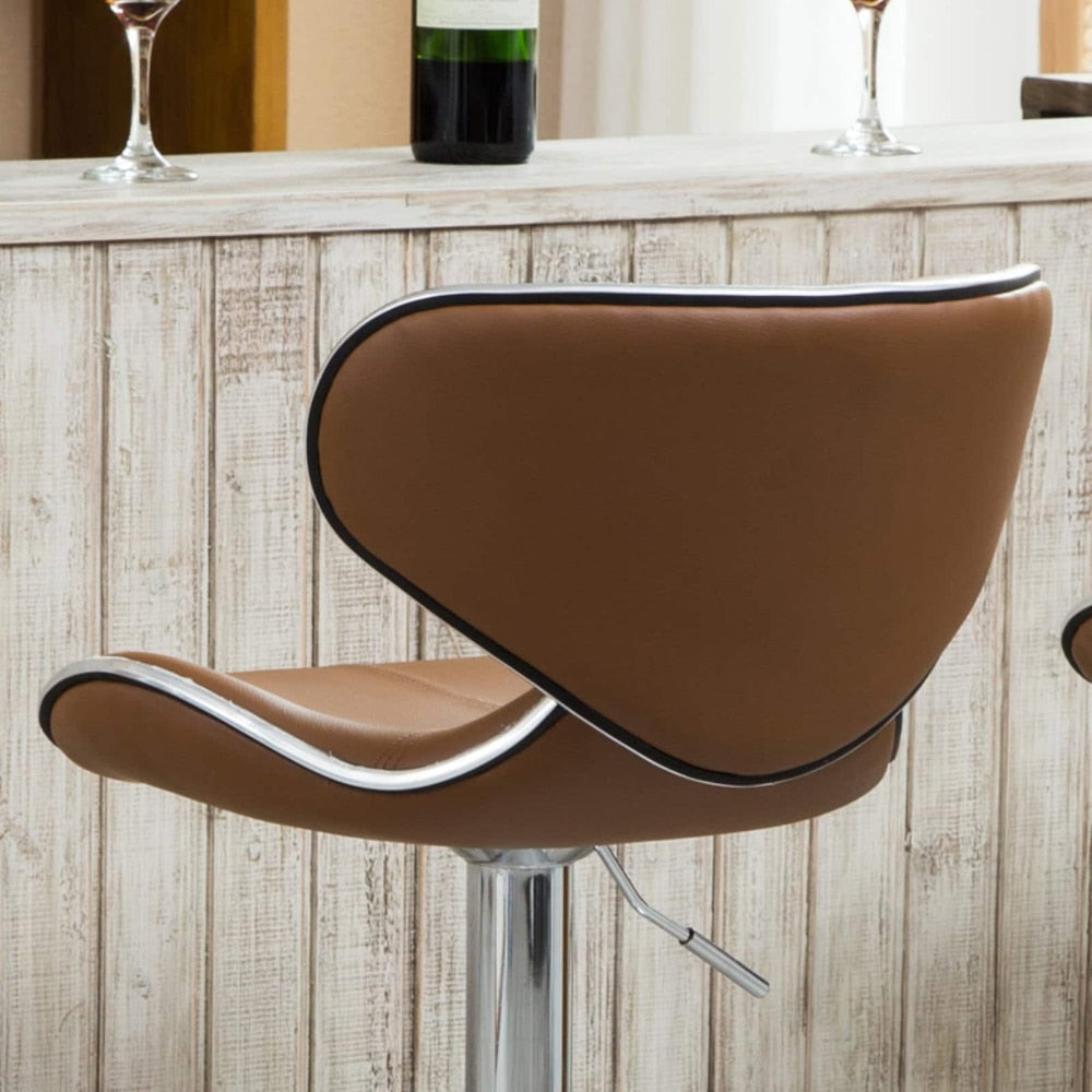 Anker - Bar Stool with Adjustable Height Set of 2 Leather Chair