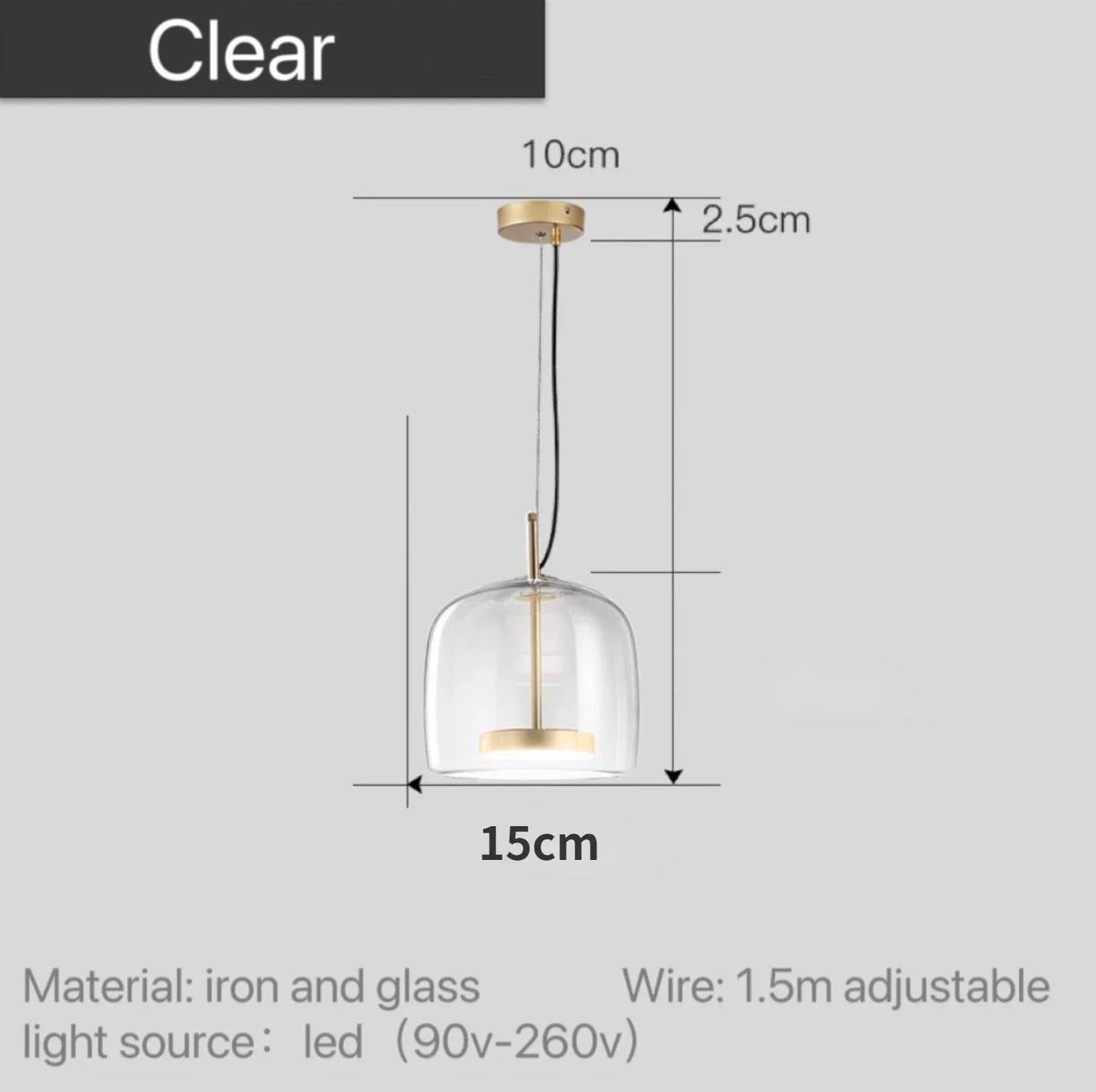 Astrid - Modern Nordic Glass Pendant Light  BO-HA Clear 15 cm (5.9" inches) 