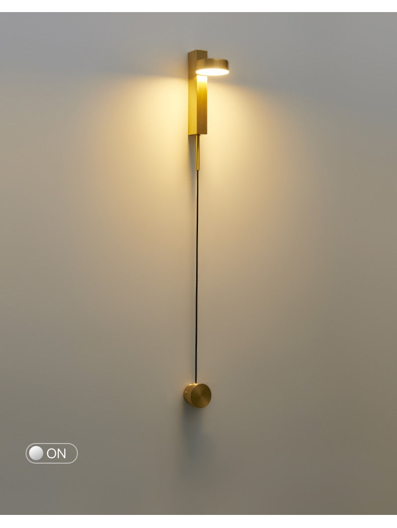 Emelie - Gold Wall Lamp with Dimmer Switch