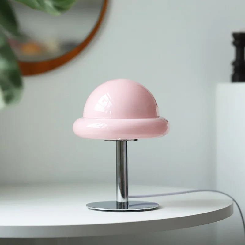 Teodor - Mushroom Table Lamp Mid century Modern Desk Lamp Bauhaus Furniture  BO-HA Pink