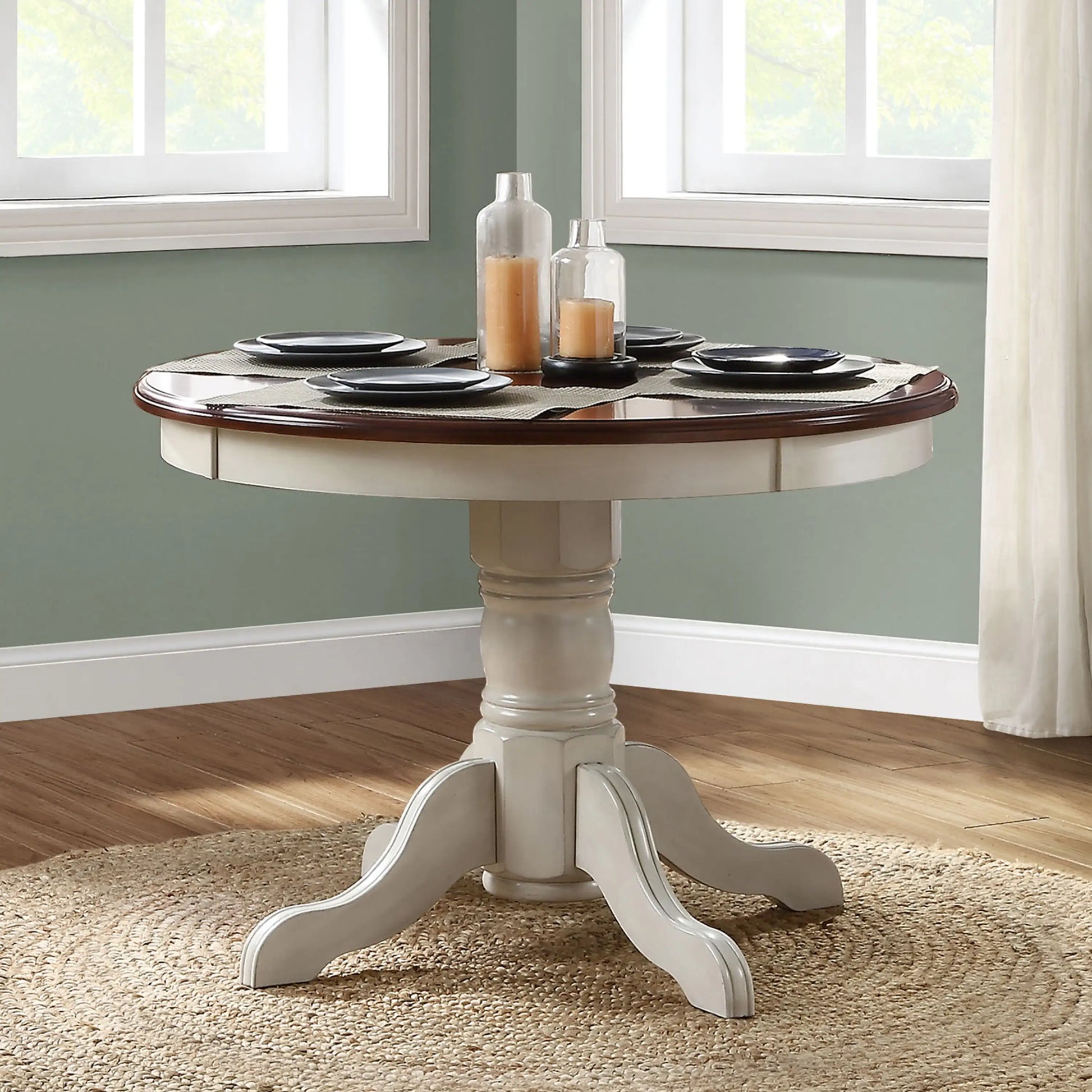 Tuva - Contemporary Mocha Finish Table  BO-HA White