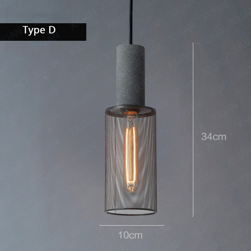 Aslak Loft Cement Pendant Lamp  BO-HA D No Bulb