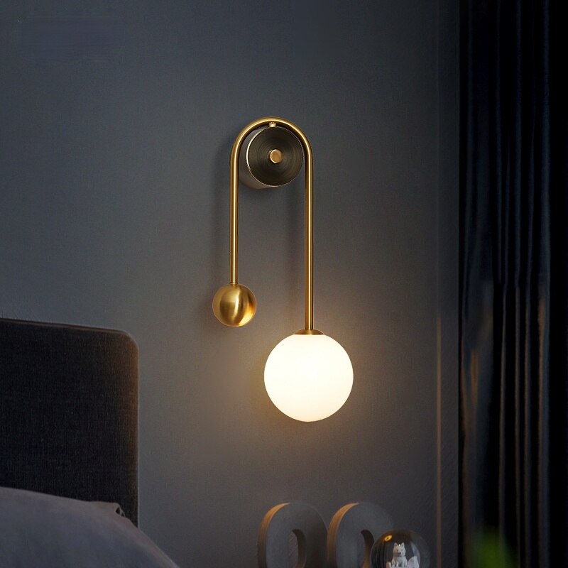 Amalia - Modern Nordic Gold Wall Sconces  BO-HA Single Wall Sconce 1 Glass Shade