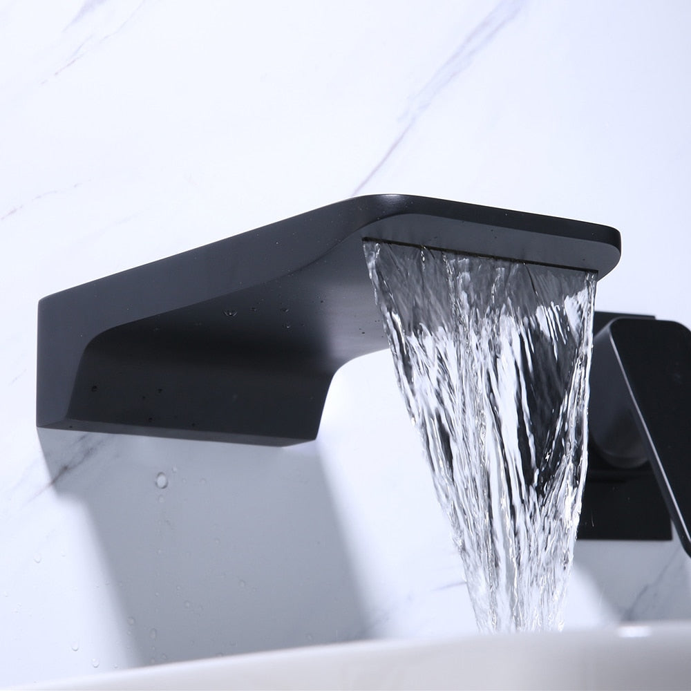 Kelsye - Modern Wall Mount Waterfall Bathroom Faucet