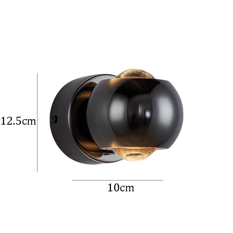 Jorid - Modern Brass LED Wall Lamp Foyer  BO-HA Plating Black