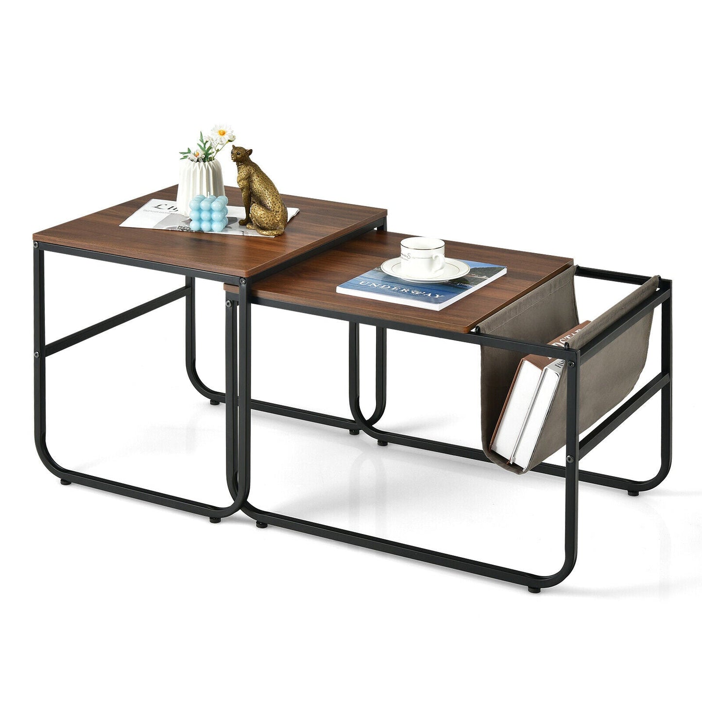 Vidar - Square Coffee Table with Storage Set of 2  BO-HA Default Title