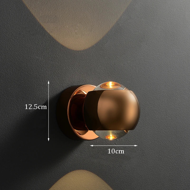 Jorid - Modern Brass LED Wall Lamp Foyer  BO-HA Rose Gold