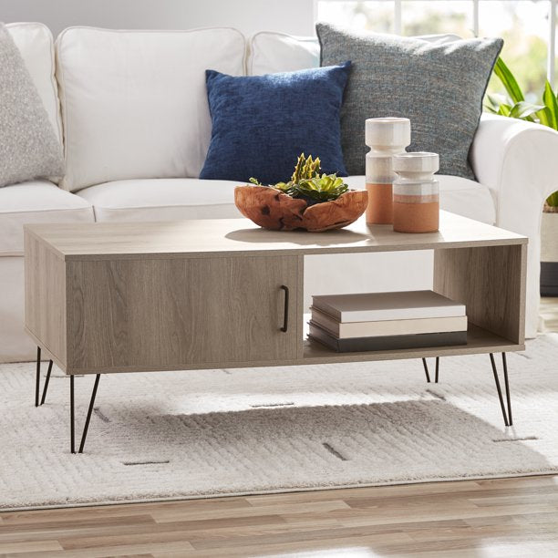 Fridleif - Modern Wood Coffee Table with Storage Square Coffee table with Storage  BO-HA Gray