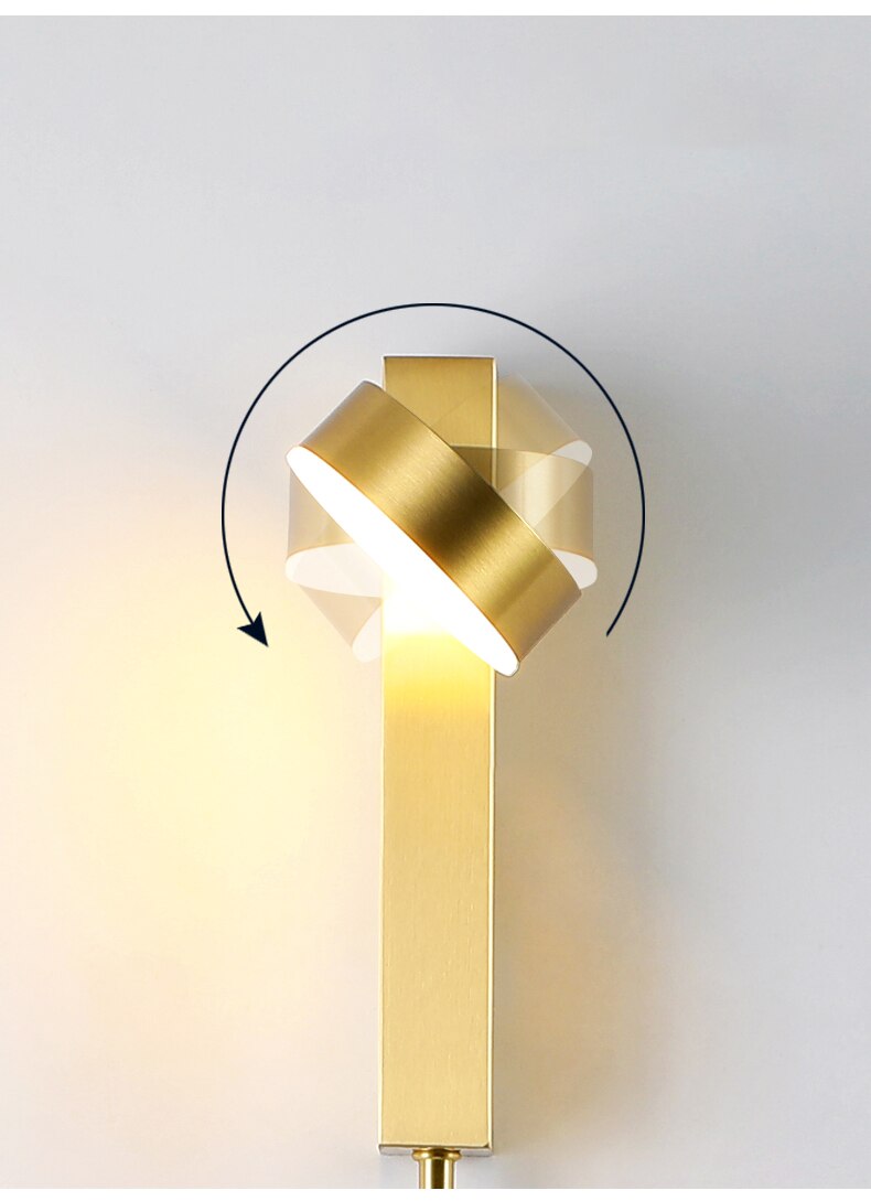 Emelie - Gold Wall Lamp with Dimmer Switch