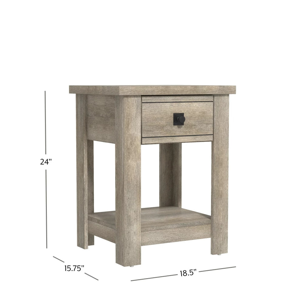 Dagrun - Modern Farmhouse 1 Drawer Nightstand Set of 2 Bedside Table