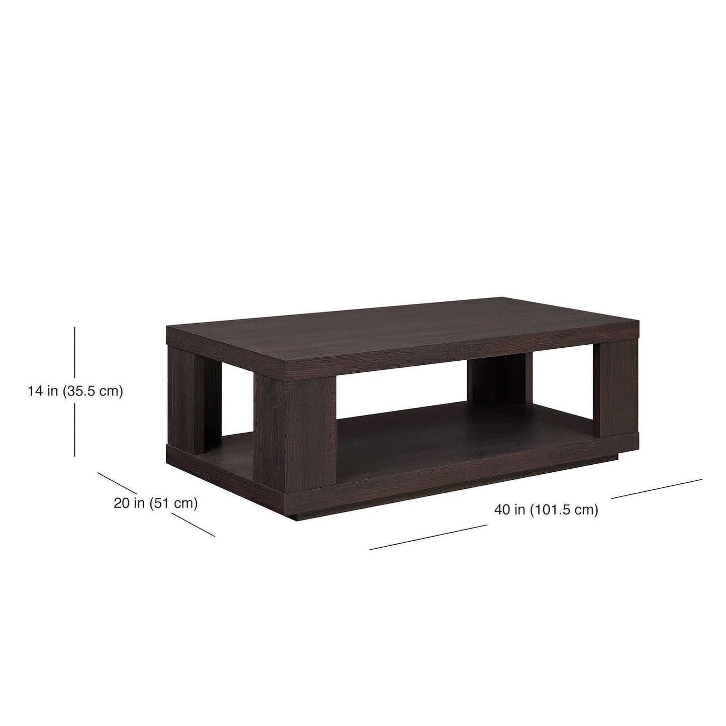 Frode - Wood Coffee Table with Storage Square Coffee Table with Storage