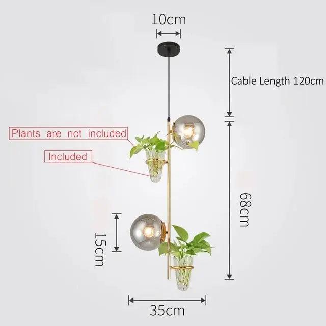 Tora - Pendant Planter Light  BO-HA 2 Head Gold / Gray Cold White