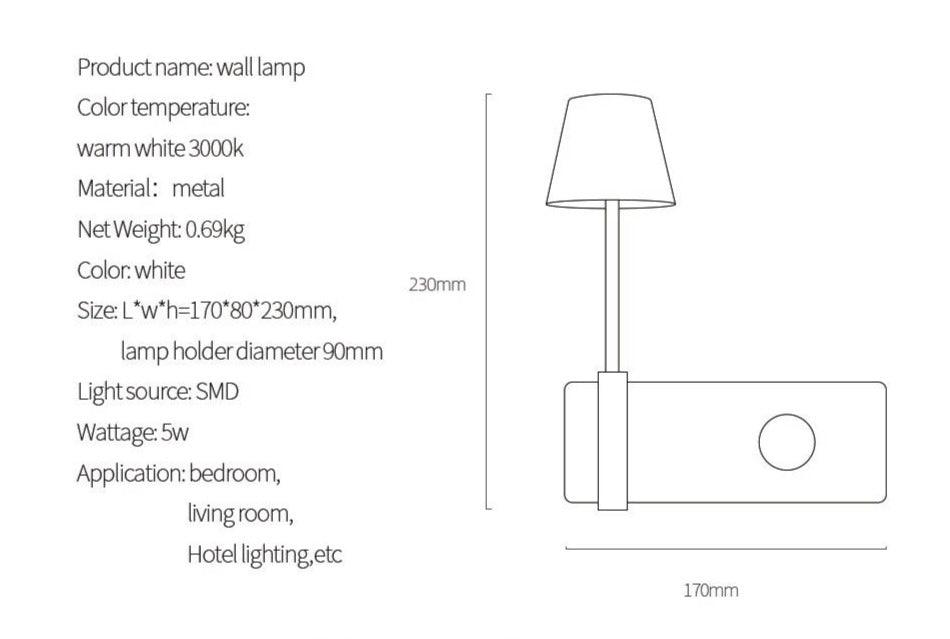 Corea - Nordic Wall Lights for Bedroom