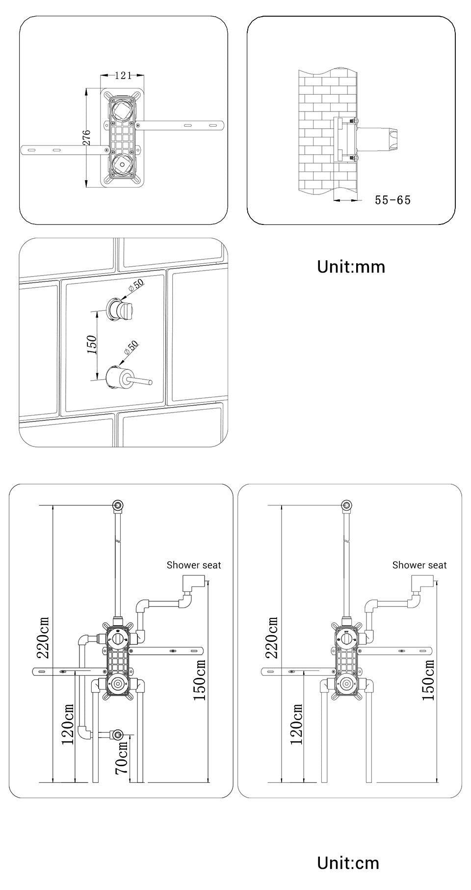 Salla - Wall Mounted Rainfall Shower Set