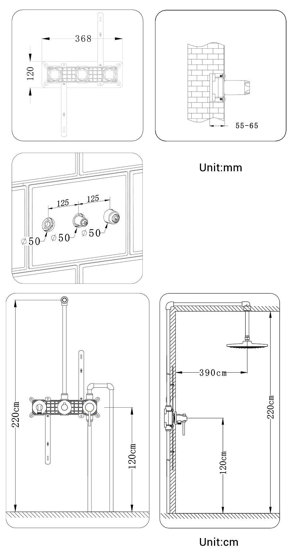 Salla - Wall Mounted Rainfall Shower Set