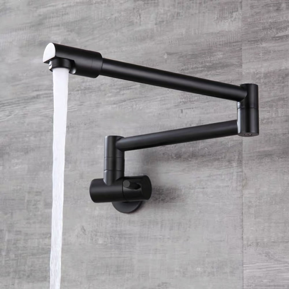 Saima - Modern Pot Filler Faucet Tap Wall Mounted Faucet  BO-HA Matte Black Side