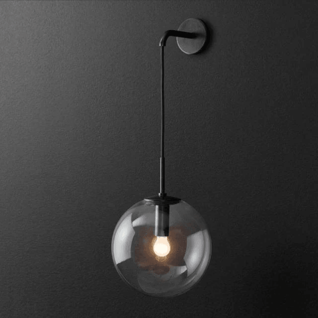 Olivia - Modern Glass Wall Sconces  BO-HA Black Single Wall Sconce