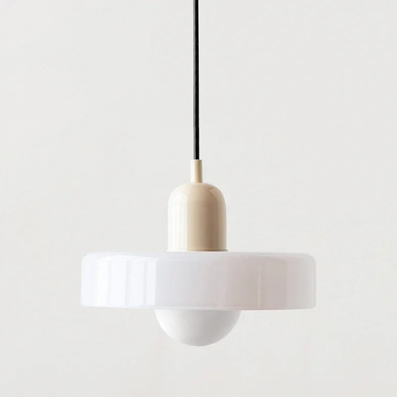 Kalle - Glass Pendant Light Bauhaus Furniture  BO-HA Beige & White