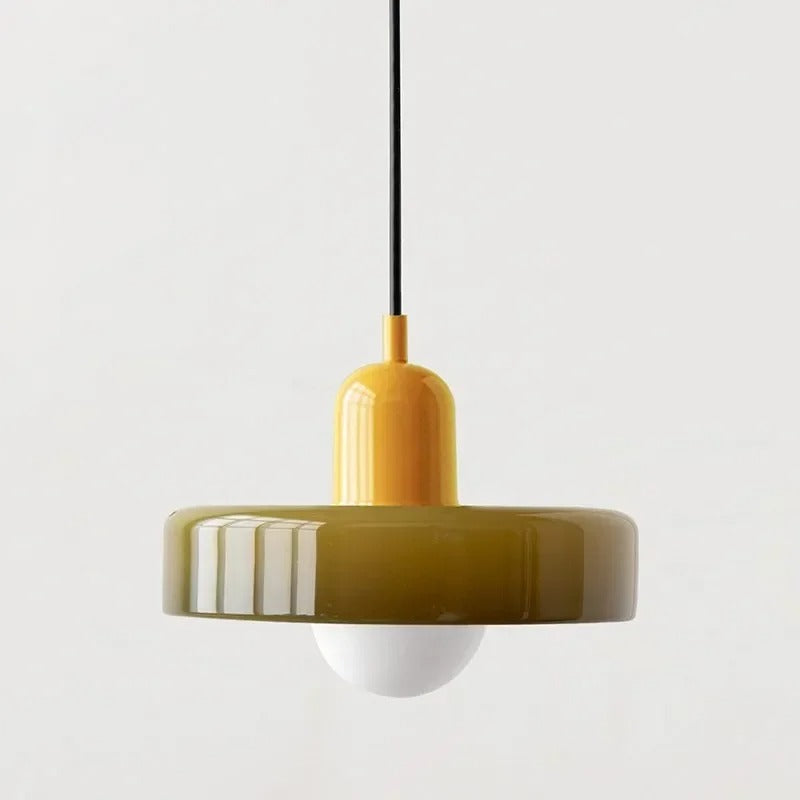 Kalle - Glass Pendant Light Bauhaus Furniture  BO-HA Yellow & Green