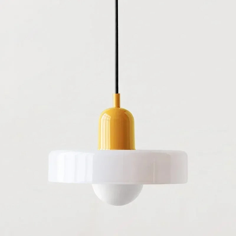 Kalle - Glass Pendant Light Bauhaus Furniture  BO-HA Yellow & White